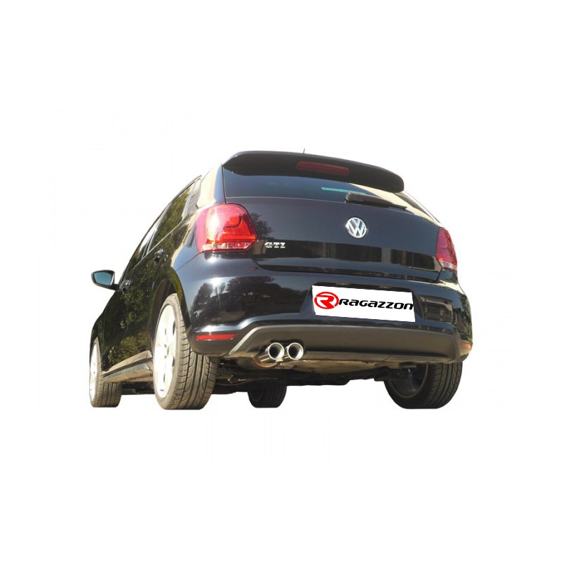 Silencieux arrière en inox avec 2 sorties rondes 80 mm décalées