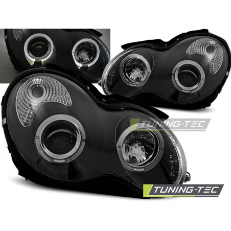 PHARES ANGEL EYES NOIRS pour MERCEDES W203 C-KLASA 07.00-03.04 PHARES ANGEL EYES NOIRS pour MERCEDES W203 C-KLASA 07.00-03.04