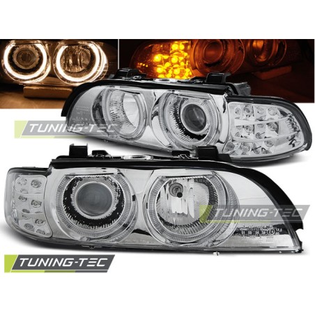 Phares Angel Eyes Chrome Indicateur LED pour BMW E39 09.95-06.03