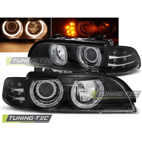 Phares Angel Eyes noirs indicateur LED BMW E39 09.95-06.03