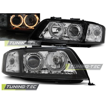 PHARES ANGEL EYES NOIRS pour AUDI A6 06.01-05.04