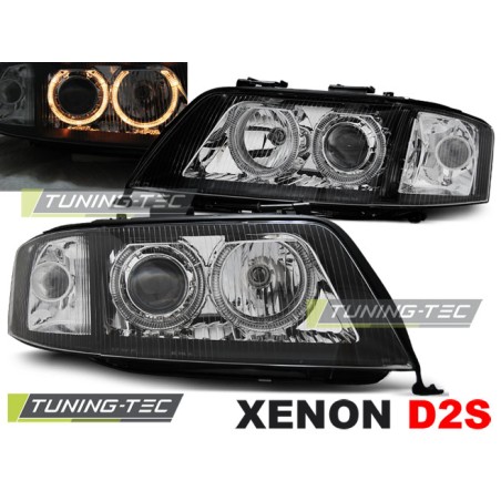 Phares Xénon Angel Eyes Noirs compatibles AUDI A6 06.01-05.04 Phares Xénon Angel Eyes Noirs compatibles AUDI A6 06.01-05.04