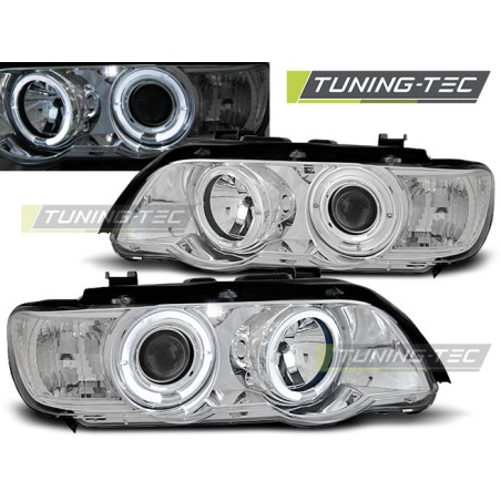 Phares Angel Eyes Chrome pour BMW X5 E53 09.99-10.03