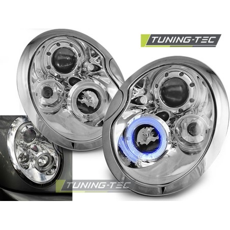 PHARES ANGEL EYES CHROME pour BMW MINI (COOPER) 01-04 PHARES ANGEL EYES CHROME pour BMW MINI (COOPER) 01-04