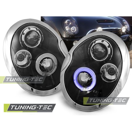 Phares Angel Eyes noirs pour BMW MINI (COOPER) 01-04 Phares Angel Eyes noirs pour BMW MINI (COOPER) 01-04