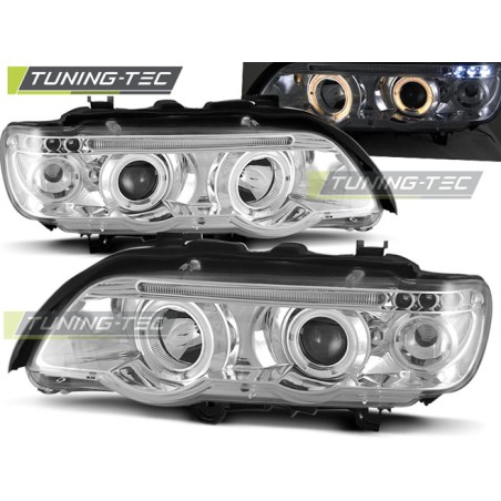 PHARES ANGEL EYES CHROME pour BMW X5 E53 09.99-10.03 PHARES ANGEL EYES CHROME pour BMW X5 E53 09.99-10.03
