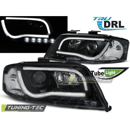 PHARES TUBE LIGHT DRL NOIR pour AUDI A6 06.01-05.04