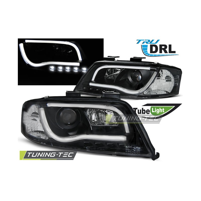 PHARES TUBE LIGHT DRL NOIR pour AUDI A6 05.97-05.01 PHARES TUBE LIGHT DRL NOIR pour AUDI A6 05.97-05.01
