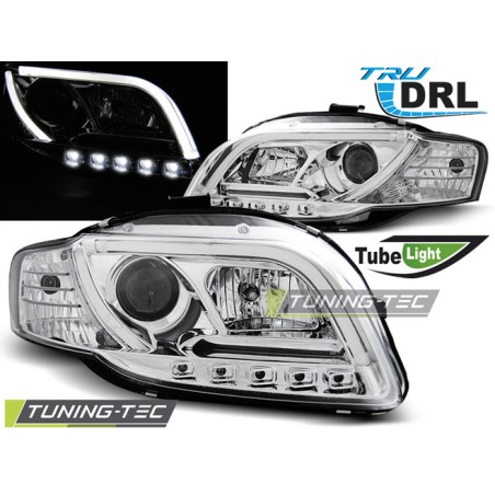 Phares TUBE LIGHT DRL Chrome pour AUDI A4 B7 11.04-03.08