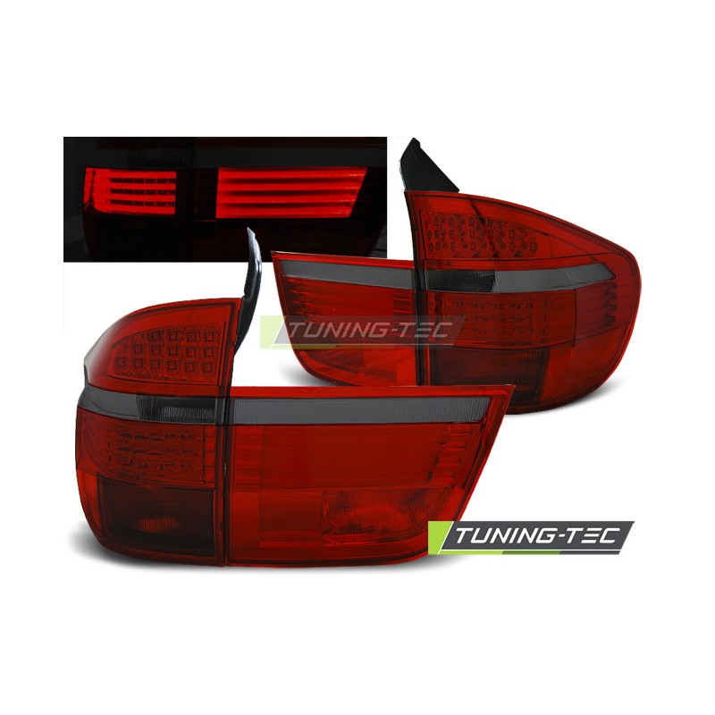FEUX ARRIÈRE LED ROUGE FUMÉ pour BMW X5 E70 03.07-05.10 FEUX ARRIÈRE LED ROUGE FUMÉ pour BMW X5 E70 03.07-05.10