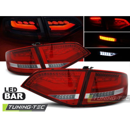 Feux arrière LED rouge blanc pour AUDI A4 B8 08-11 berline