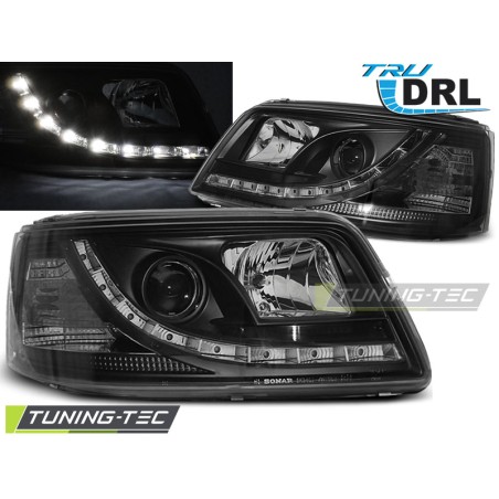 Phares TRUE DRL noir pour VW T5 04.03-08.09