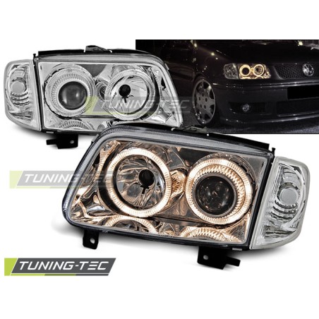 Phares Angel Eyes Chrome pour VW Polo 6N2 10.99-10.01