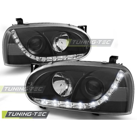 Phares Daylight Noir pour VW Golf 3 91-97