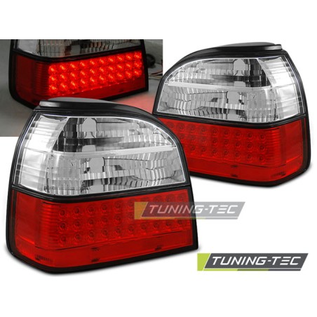 Feux arrière LED rouge blanc pour VW Golf 3 09.91-08.97