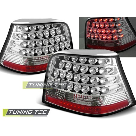 FEUX ARRIÈRE LED CHROME pour VW GOLF 4 09.97-09.03