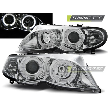 Phares Angel Eyes Chrome pour BMW E46 09.01-03.05