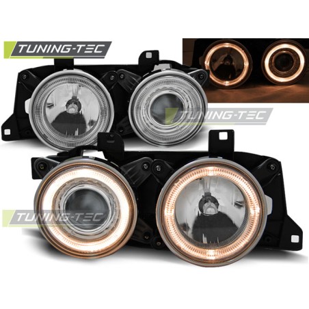 Phares Angel Eyes Chrome pour BMW E32/E34
