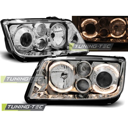 PHARES ANGEL EYES CHROME pour VW BORA 09.98-07.05