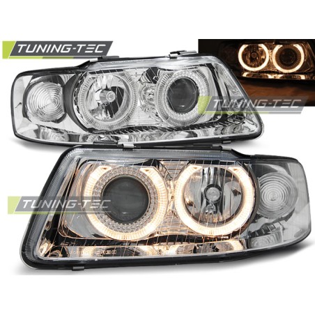 PHARES ANGEL EYES CHROME pour AUDI A3 09.00-05.03