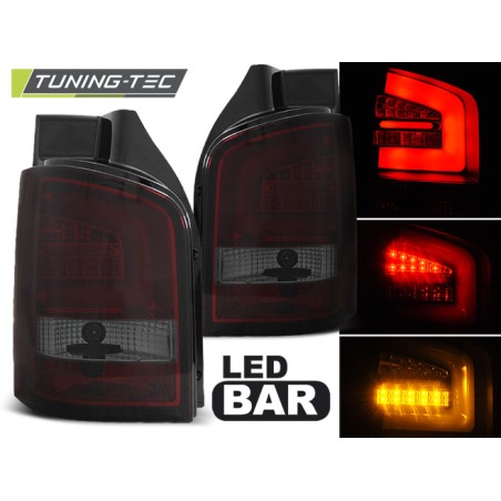 Feux arrière LED BAR rouge fumé pour VW T5 04.10-15