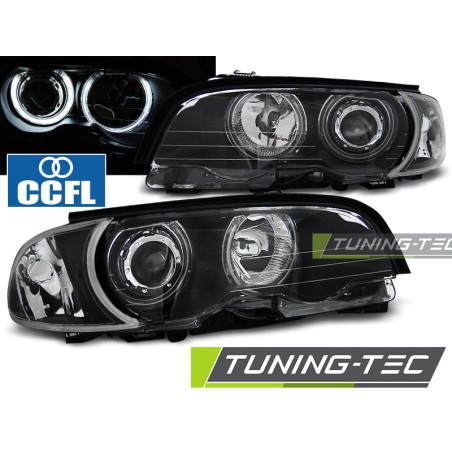 Phares Angel Eyes CCFL Noir pour BMW E46 04.99-03.03 Coupé Cabriolet