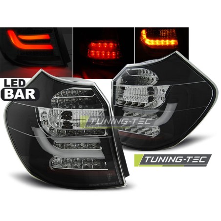 Feux arrière LED BAR noirs compatibles BMW E87 04-08.07 Feux arrière LED BAR noirs compatibles BMW E87 04-08.07
