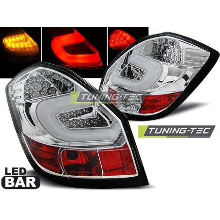 Feux arrière LED BAR chromés pour SKODA FABIA II 07-06.14