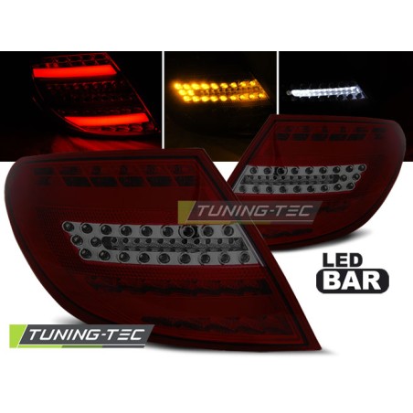 Feux arrière LED BAR rouge fumé pour MERCEDES C-KLASA W204 SEDAN 07-10