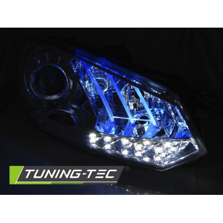 Phares avant TRUE DRL chrome lumière bleue pour VW Golf 6 10.08-12