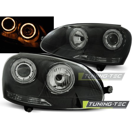 PHARES ANGEL EYES NOIRS pour VW GOLF 5 10.03-09