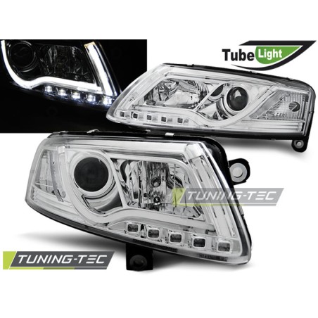 PHARES TUBE LIGHT CHROME pour AUDI A6 C6 04.04-08