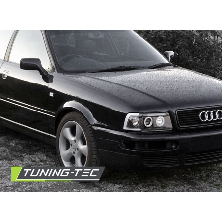 Phares Angel Eyes noirs pour AUDI 80 B4 09.91-04.96