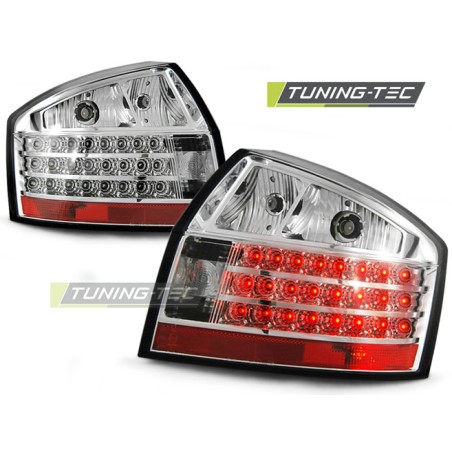 Feux arrière LED chromés compatibles AUDI A4 10.00-10.04