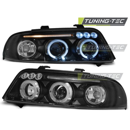 PHARES ANGEL EYES NOIRS pour AUDI A4 01.99-09.00