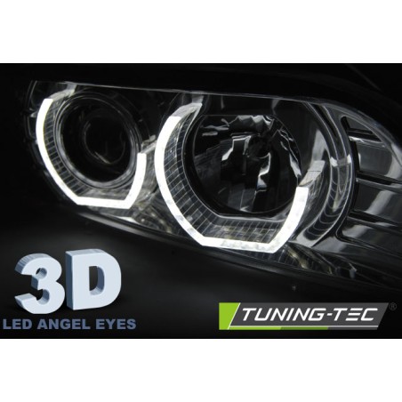 PHARES ANGEL EYES 3D CHROME pour BMW E39 09.95-06.03