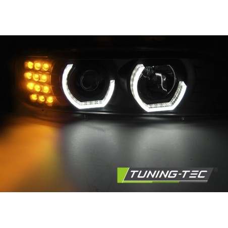 PHARES ANGEL EYES 3D NOIRS pour BMW E39 09.95-06.03