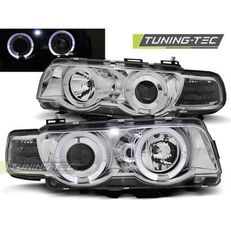 Phares Angel Eyes Chrome pour BMW E38 09.98-07.01