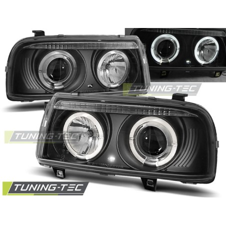 Phares ANGEL EYES noirs pour VW VENTO 01.92-08.98