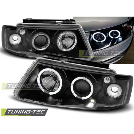 Phares ANGEL EYES noirs pour VW PASSAT B5 3B 11.96-08.00