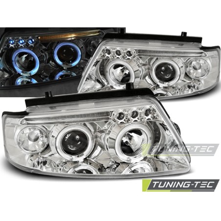 PHARES ANGEL EYES CHROME pour VW PASSAT B5 3B 11.96-08.00