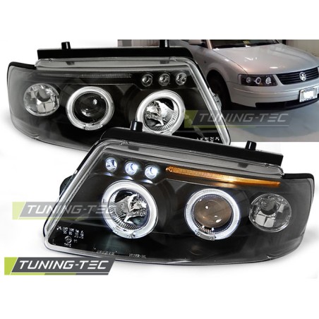 Phares ANGEL EYES noirs pour VW Passat B5 3B 11.96-08.00
