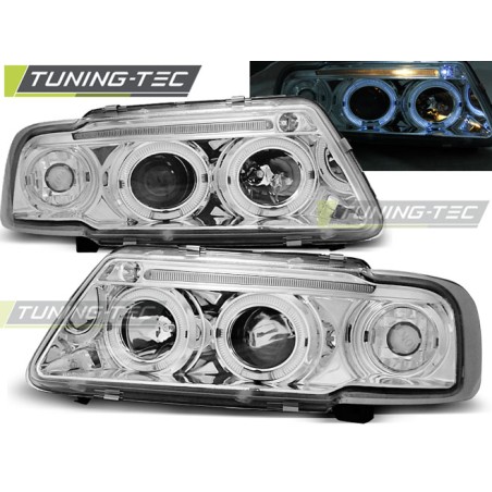 Phares Angel Eyes Chrome pour AUDI A3 8L 08.96-08.00