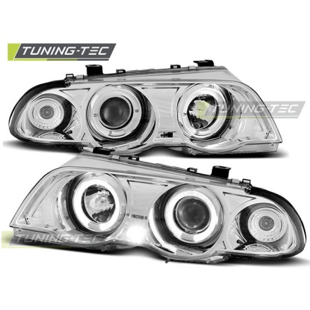 Phares Angel Eyes Chrome pour BMW E46 05.98-08.01 S/T