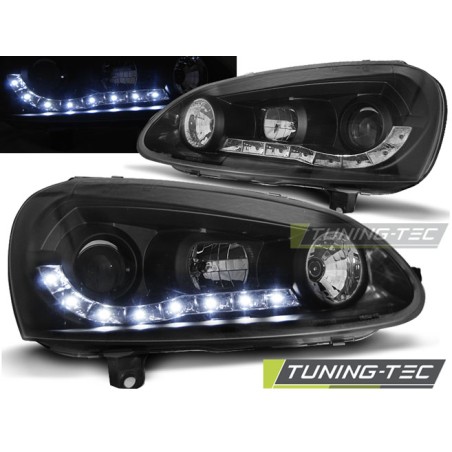 Phares Daylight Noir pour VW Golf 5