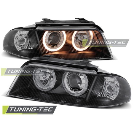 PHARES ANGEL EYES NOIRS pour AUDI A4 01.99-09.00