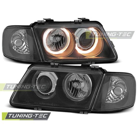 PHARES ANGEL EYES NOIRS pour AUDI A3 08.96-08.00