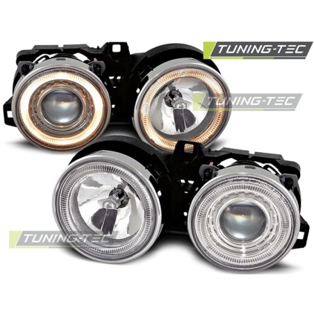 PHARES ANGEL EYES CHROME pour BMW E30 11.82-06.94