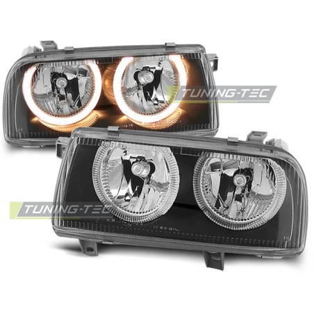 Phares ANGEL EYES noirs compatibles VW VENTO 01.92-08.98