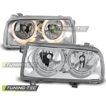 Phares Angel Eyes Chrome pour VW Vento 01.92-08.98